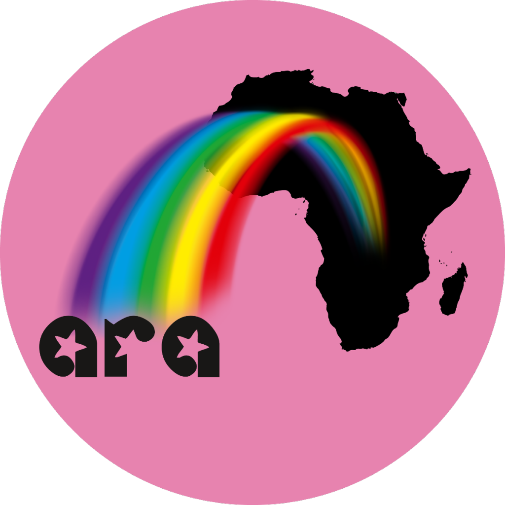 AfroRainbowAustria Afrika mit Regenbogen und Schriftzug ARA